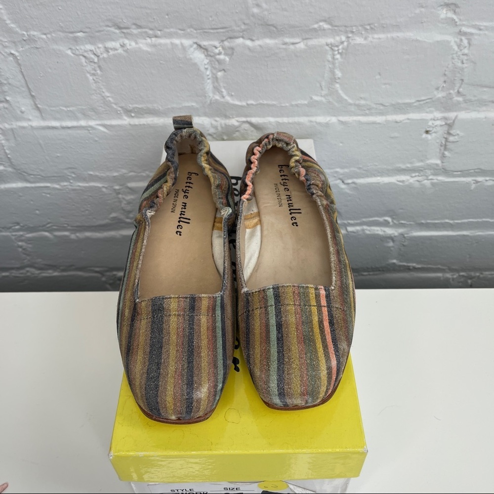 BETTYE MULLER SUEDE STRIPED BALLET SLIDES SIZE 37